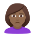 🙍🏾‍♀️ woman frowning: medium-dark skin tone display on JoyPixels